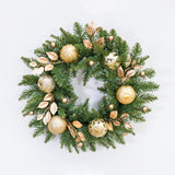 Maxbell Door Front Wreath Holiday Balls Decorative Artificial Green Leaves Wreath