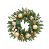 Maxbell Door Front Wreath Holiday Balls Decorative Artificial Green Leaves Wreath