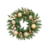 Maxbell Door Front Wreath Holiday Balls Decorative Artificial Green Leaves Wreath