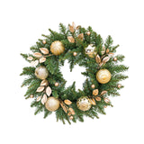 Maxbell Door Front Wreath Holiday Balls Decorative Artificial Green Leaves Wreath