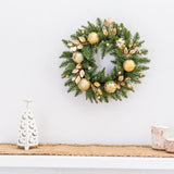 Maxbell Door Front Wreath Holiday Balls Decorative Artificial Green Leaves Wreath