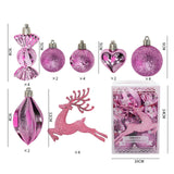 Maxbell 22x Christmas Decorative Balls Pendants Ornaments for Xmas Indoor Home Pink