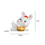 Maxbell Rabbit Figurine Car Dashboard Ornament Small Ornaments for Bedroom Shelf With Hat