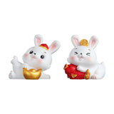 Maxbell Rabbit Figurine Car Dashboard Ornament Small Ornaments for Bedroom Shelf With Hat