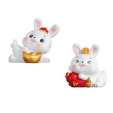 Maxbell Rabbit Figurine Car Dashboard Ornament Small Ornaments for Bedroom Shelf With Hat