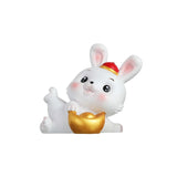 Maxbell Rabbit Figurine Car Dashboard Ornament Small Ornaments for Bedroom Shelf With Hat