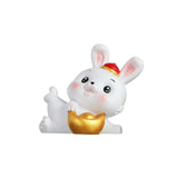 Maxbell Rabbit Figurine Car Dashboard Ornament Small Ornaments for Bedroom Shelf With Hat