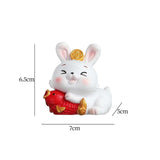 Maxbell Rabbit Figurine Car Dashboard Ornament Small Ornaments for Bedroom Shelf Holding Fish