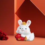 Maxbell Rabbit Figurine Car Dashboard Ornament Small Ornaments for Bedroom Shelf Holding Fish