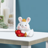 Maxbell Rabbit Figurine Car Dashboard Ornament Small Ornaments for Bedroom Shelf Holding Fish