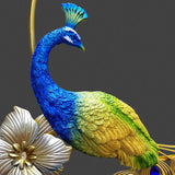 Maxbell Peacock Wall Clock Non Ticking Wall Art Decor Ornament Metal Hanging Clock