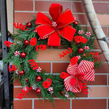 Maxbell Christmas Door Wreath Wall Hanging Seasonal Garland for Festival Xmas Decor