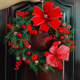 Maxbell Christmas Door Wreath Wall Hanging Seasonal Garland for Festival Xmas Decor