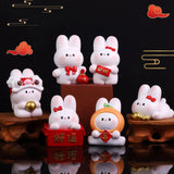 Maxbell Resin Rabbit Figurine Car Dashboard Home Decor for Bedroom Entrance Office StyleA