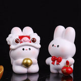 Maxbell Resin Rabbit Figurine Car Dashboard Home Decor for Bedroom Entrance Office StyleA