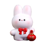 Maxbell Resin Rabbit Figurine Car Dashboard Home Decor for Bedroom Entrance Office StyleA