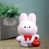Maxbell Resin Rabbit Figurine Car Dashboard Home Decor for Bedroom Entrance Office StyleA