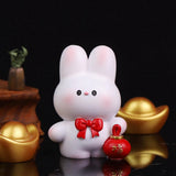 Maxbell Resin Rabbit Figurine Car Dashboard Home Decor for Bedroom Entrance Office StyleA