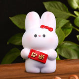 Maxbell Resin Rabbit Figurine Car Dashboard Home Decor for Bedroom Entrance Office StyleB