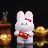 Maxbell Resin Rabbit Figurine Car Dashboard Home Decor for Bedroom Entrance Office StyleB
