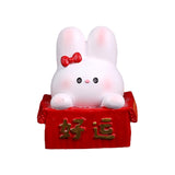 Maxbell Resin Rabbit Figurine Car Dashboard Home Decor for Bedroom Entrance Office StyleC