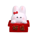 Maxbell Resin Rabbit Figurine Car Dashboard Home Decor for Bedroom Entrance Office StyleC