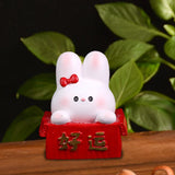 Maxbell Resin Rabbit Figurine Car Dashboard Home Decor for Bedroom Entrance Office StyleC