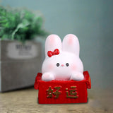 Maxbell Resin Rabbit Figurine Car Dashboard Home Decor for Bedroom Entrance Office StyleC