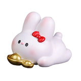 Maxbell Resin Rabbit Figurine Car Dashboard Home Decor for Bedroom Entrance Office StyleD