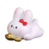 Maxbell Resin Rabbit Figurine Car Dashboard Home Decor for Bedroom Entrance Office StyleD