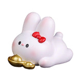 Maxbell Resin Rabbit Figurine Car Dashboard Home Decor for Bedroom Entrance Office StyleD