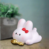 Maxbell Resin Rabbit Figurine Car Dashboard Home Decor for Bedroom Entrance Office StyleD