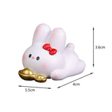 Maxbell Resin Rabbit Figurine Car Dashboard Home Decor for Bedroom Entrance Office StyleD
