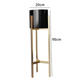 Maxbell Flower Pot Stand Support Planter Storage Display for Garden Home Bedroom 20cmx90cm Black