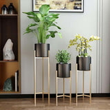 Maxbell Flower Pot Stand Support Planter Storage Display for Garden Home Bedroom 20cmx90cm Black
