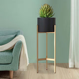 Maxbell Flower Pot Stand Support Planter Storage Display for Garden Home Bedroom 20cmx90cm Black