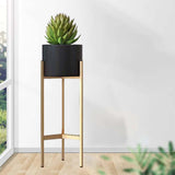 Maxbell Flower Pot Stand Support Planter Storage Display for Garden Home Bedroom 20cmx90cm Black