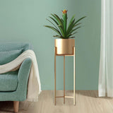 Maxbell Flower Pot Stand Support Planter Storage Display for Garden Home Bedroom 20cmx70cm Aureate