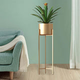 Maxbell Flower Pot Stand Support Planter Storage Display for Garden Home Bedroom 20cmx90cm Aureate