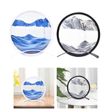 Maxbell Artistic Moving Sand Picture Dynamic Display 3D Hourglass Creative Landscape Blue