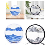 Maxbell Artistic Moving Sand Picture Dynamic Display 3D Hourglass Creative Landscape Blue