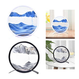 Maxbell Artistic Moving Sand Picture Dynamic Display 3D Hourglass Creative Landscape Blue