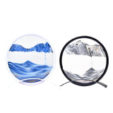 Maxbell Artistic Moving Sand Picture Dynamic Display 3D Hourglass Creative Landscape Blue