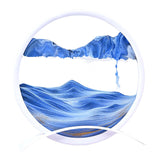 Maxbell Artistic Moving Sand Picture Dynamic Display 3D Hourglass Creative Landscape Blue