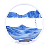 Maxbell Artistic Moving Sand Picture Dynamic Display 3D Hourglass Creative Landscape Blue