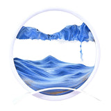 Maxbell Artistic Moving Sand Picture Dynamic Display 3D Hourglass Creative Landscape Blue