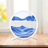 Maxbell Artistic Moving Sand Picture Dynamic Display 3D Hourglass Creative Landscape Blue