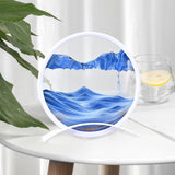 Maxbell Artistic Moving Sand Picture Dynamic Display 3D Hourglass Creative Landscape Blue