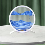 Maxbell Artistic Moving Sand Picture Dynamic Display 3D Hourglass Creative Landscape Blue