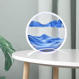 Maxbell Artistic Moving Sand Picture Dynamic Display 3D Hourglass Creative Landscape Blue